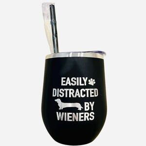 Black Insulated Tumbler with Straw